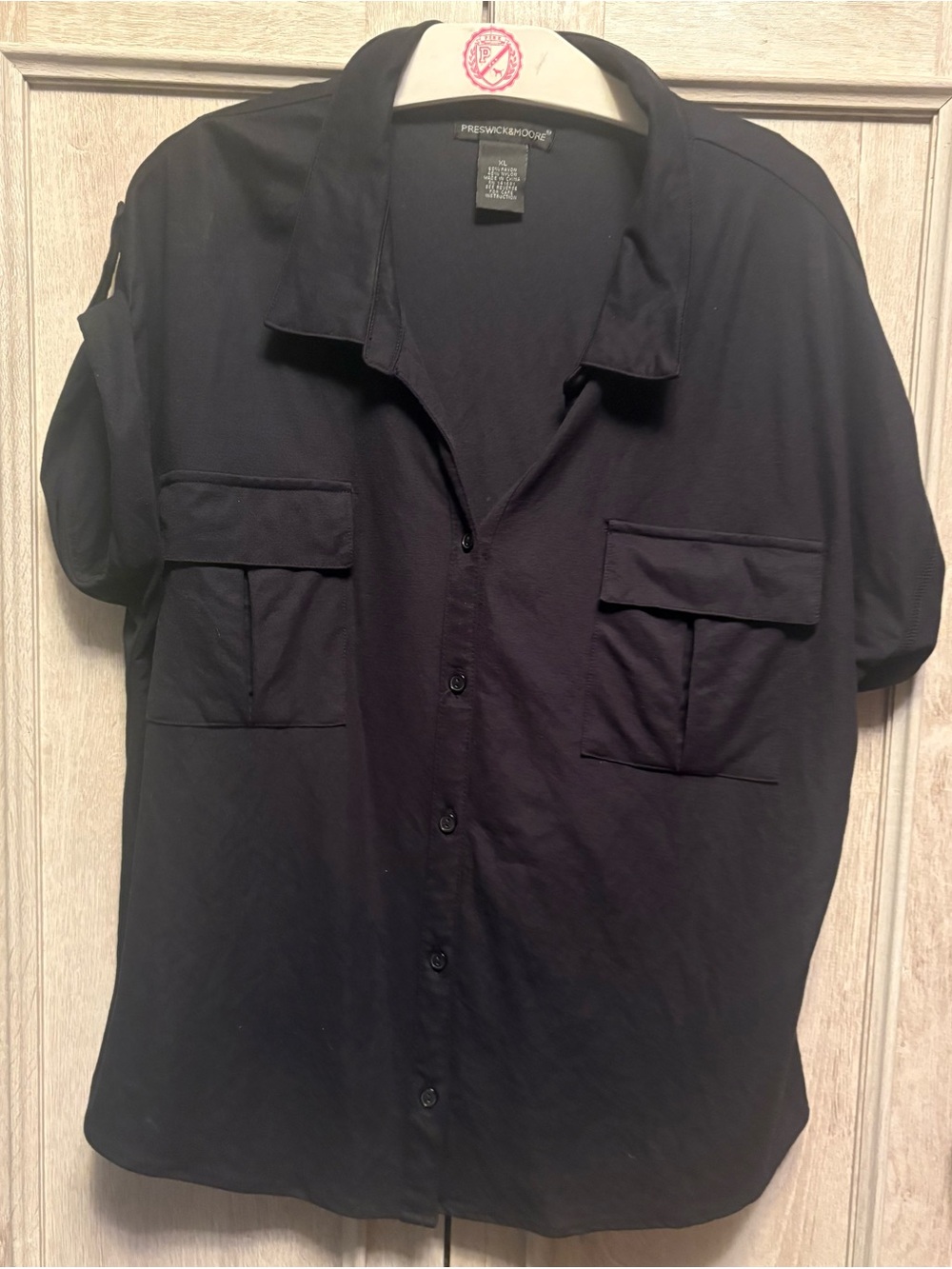 Preswick & Moore Short Sleeve Utility Shirt Dressy Black XL